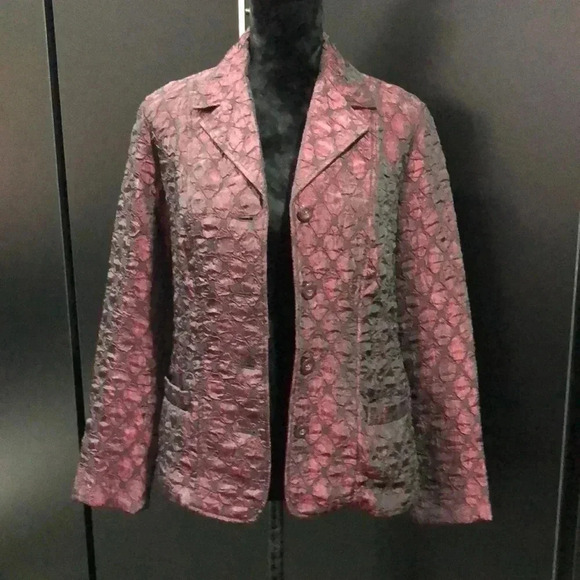 Croft & Barrow Blazer,single breasted,Hip pockets,button front,quilt texture - Picture 2 of 12
